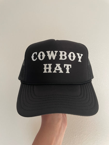 Cowboy Hat Trucker Hat | Black & White