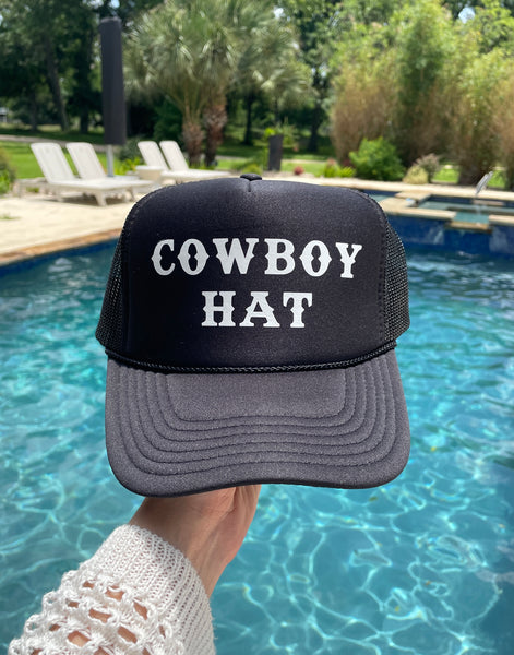 Cowboy Hat Trucker Hat | Black & White