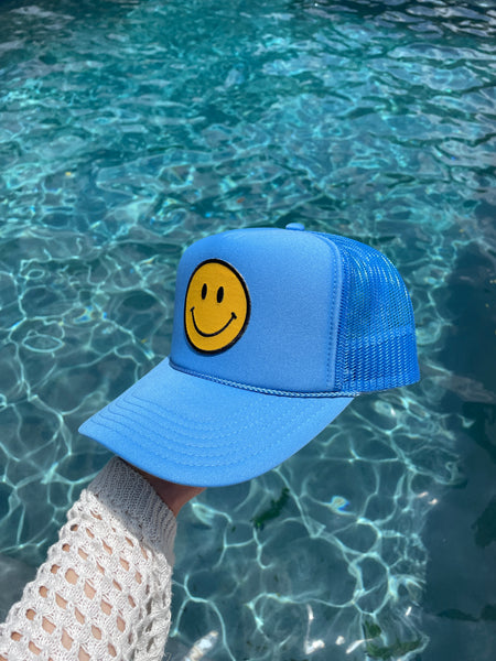 SMILEY Trucker Hat | Columbia Blue