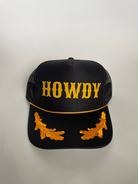 Howdy Trucker Hat | Black & Gold