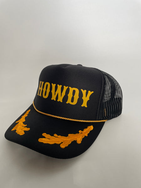 Howdy Trucker Hat | Black & Gold