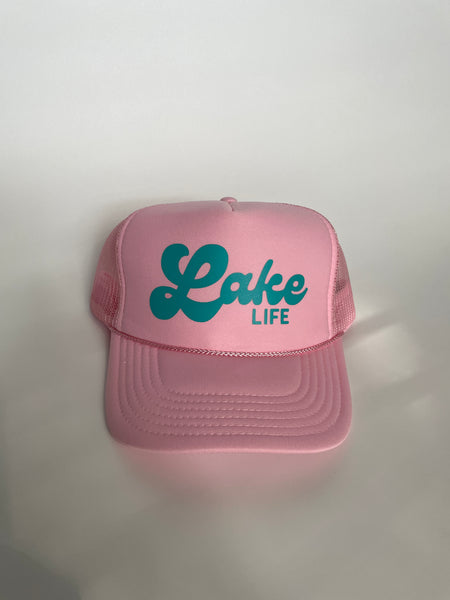 Lake Life Trucker Hat | Pink