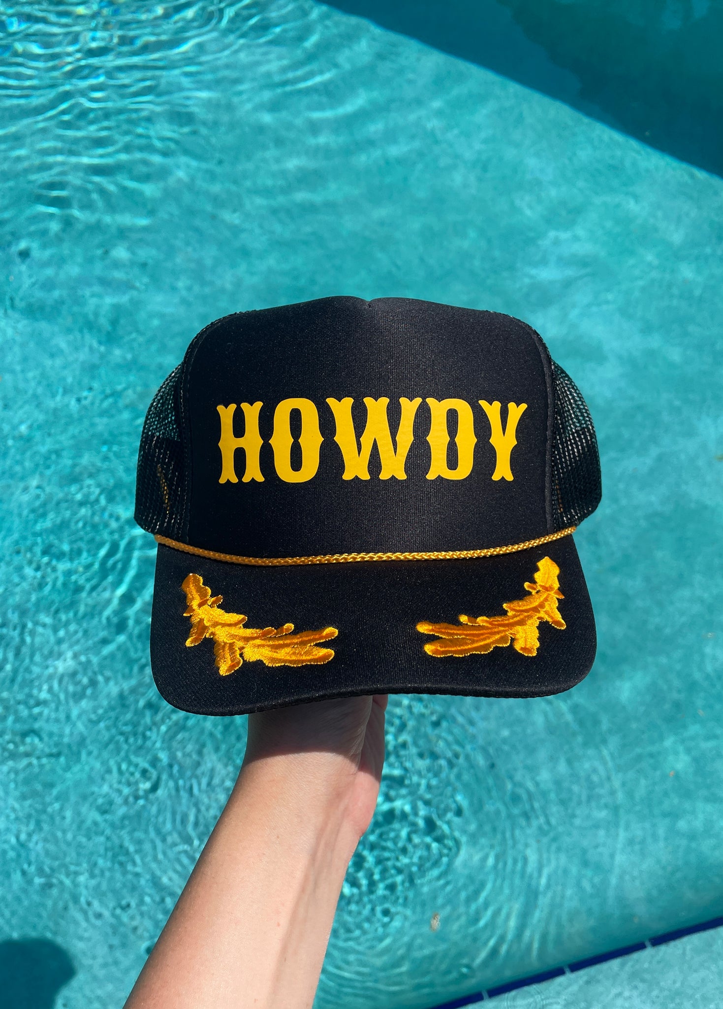 Howdy Trucker Hat | Black & Gold