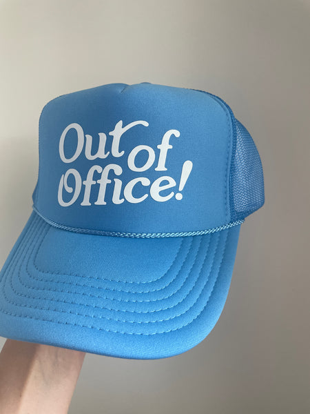 Out of Office Trucker Hat | Blue & White