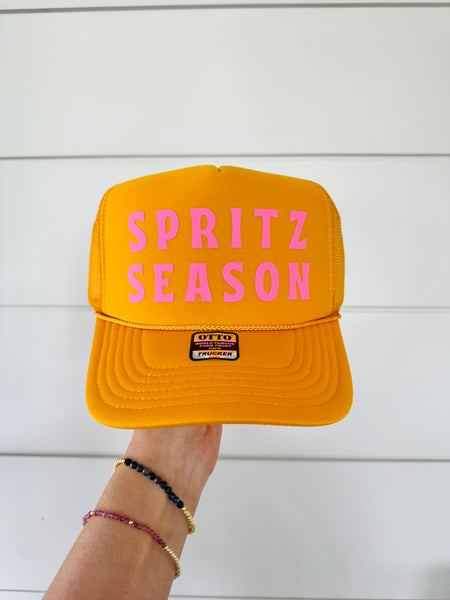 Spritz Season Trucker Hat | Gold & Pink