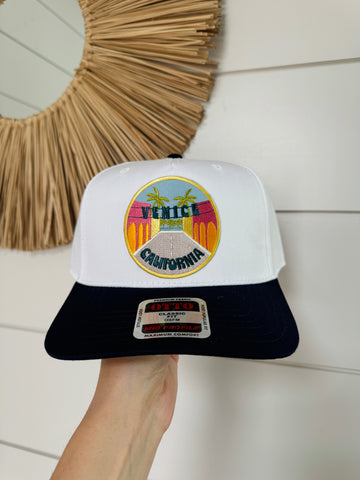Venice Patch Hat - Navy & White