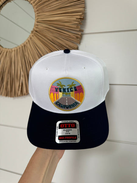 Venice Patch Hat - Navy & White