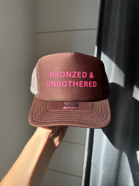 Bronzed and Unbothered Cap - Brown & Pink