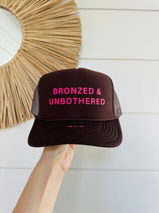 Bronzed and Unbothered Cap - Brown & Pink