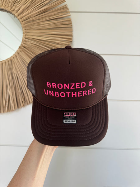 Bronzed and Unbothered Cap - Brown & Pink