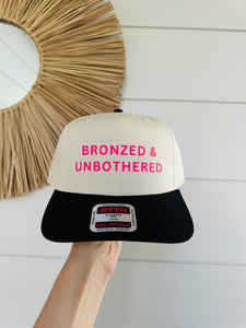 Bronzed and Unbothered Cap - Black & Pink