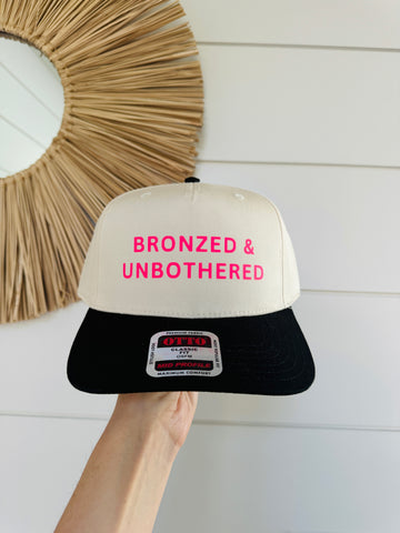 Bronzed and Unbothered Cap - Black & Pink