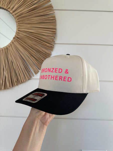 Bronzed and Unbothered Cap - Black & Pink