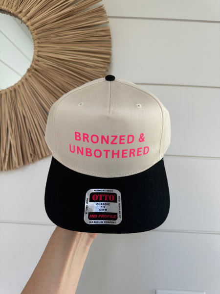 Bronzed and Unbothered Cap - Black & Pink