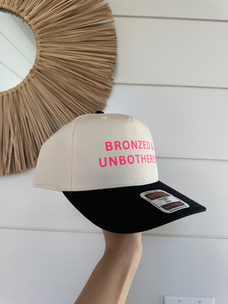 Bronzed and Unbothered Cap - Black & Pink