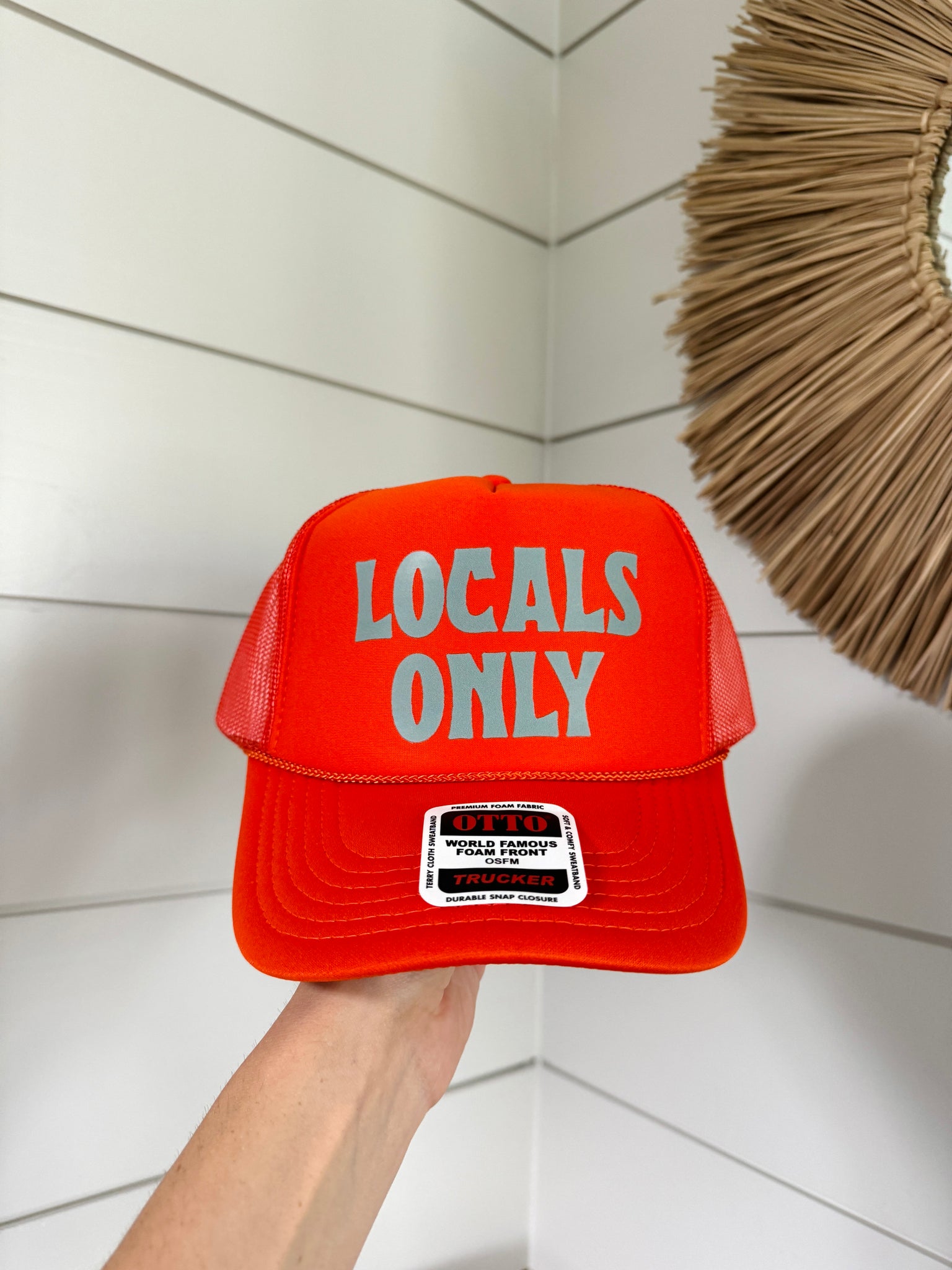 Locals Only Trucker Hat - Orange & Turquoise