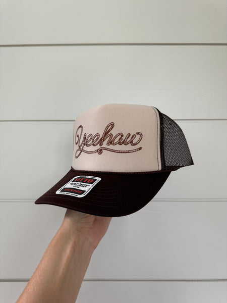 Yeehaw Cursive Rope Trucker Hat