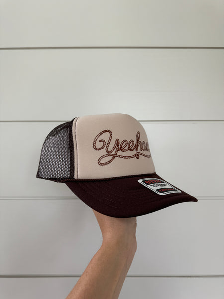 Yeehaw Cursive Rope Trucker Hat
