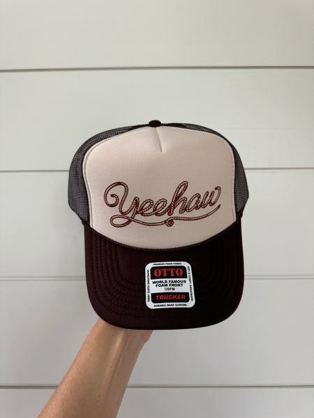 Yeehaw Cursive Rope Trucker Hat