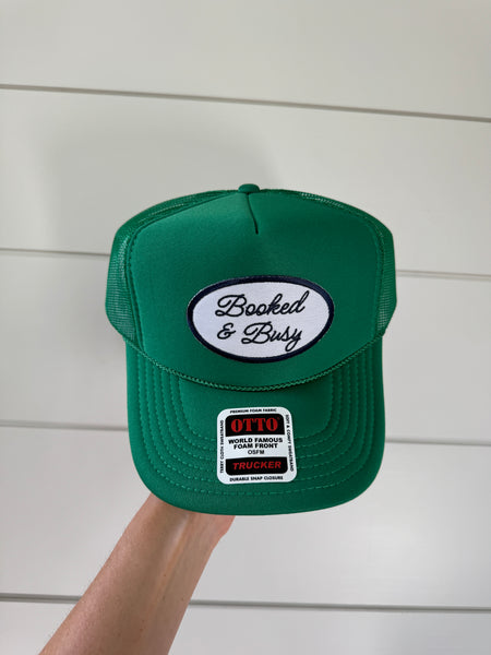 Booked & Busy Patch Hat - Kelly & Navy