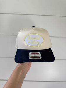 Booked & Busy Patch Hat - Navy & Yellow Canvas