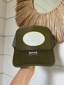 Booked & Busy Patch Hat - Olive & Yellow