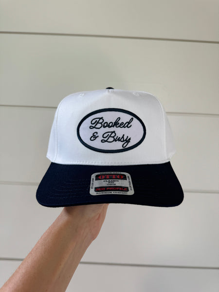 Booked & Busy Patch Hat - Navy & White