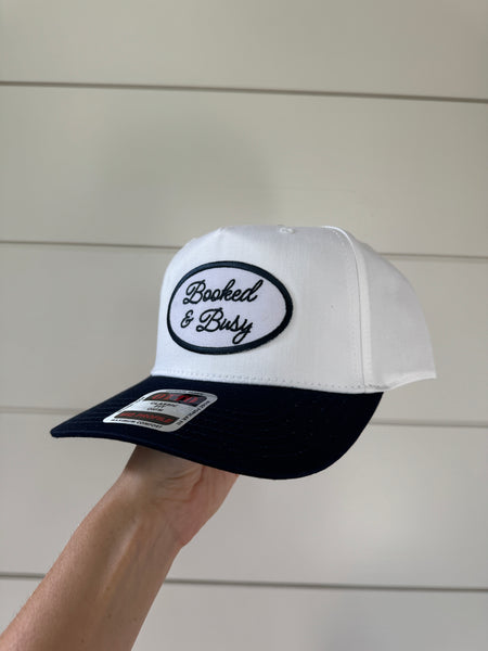 Booked & Busy Patch Hat - Navy & White