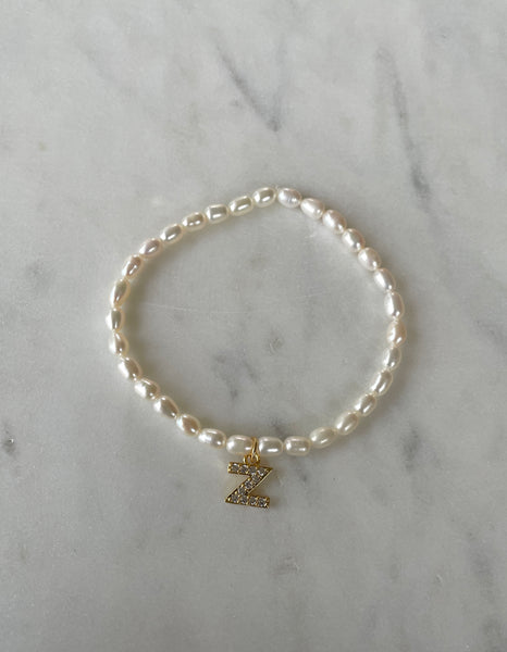 Pearl Initial Bracelet