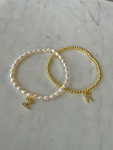 Pearl Initial Bracelet