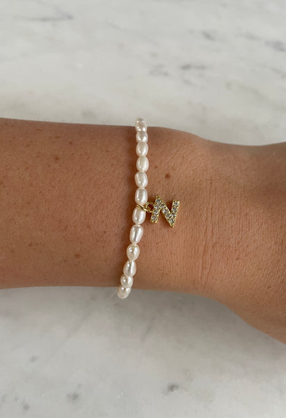 Pearl Initial Bracelet