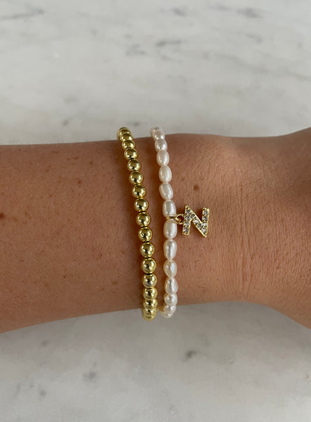 Pearl Initial Bracelet