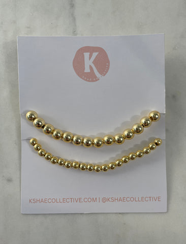 Classic Gold Bead Bracelet Set